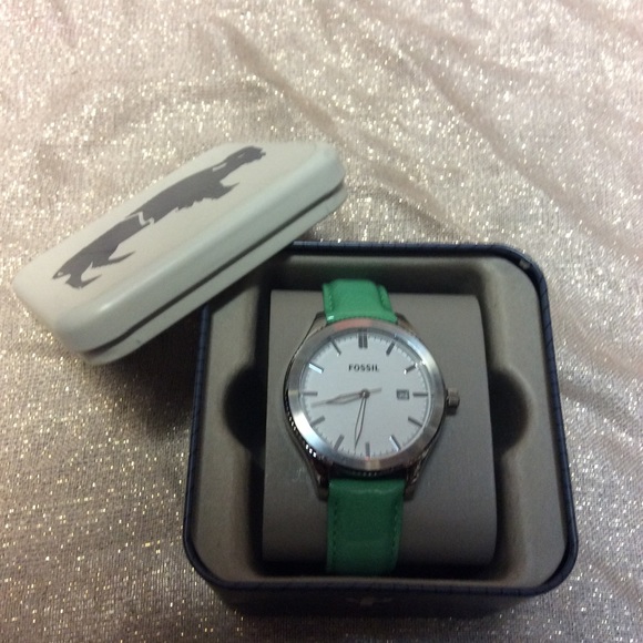 Women\'s Fossil Watch silver green band BQ3269 main image 4